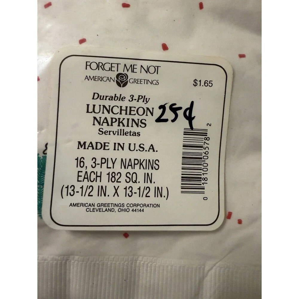 CHRISTMAS THEMED AMERICAN GREETINGS LUNCHEON NAPKINS NOS  13.5” - UNOPENED - 2pk